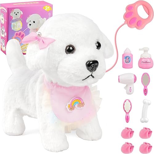 Vicloon Peluche Jouet pour Interactif Chien, Marche et Aboie en ...