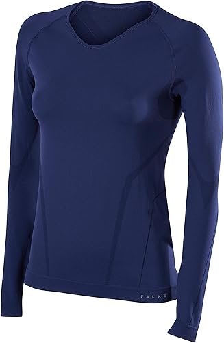 FALKE Warm Comfort Fit W L/S SH Couche de Base superieure Femme, Bleu (Dark Night 6177), S