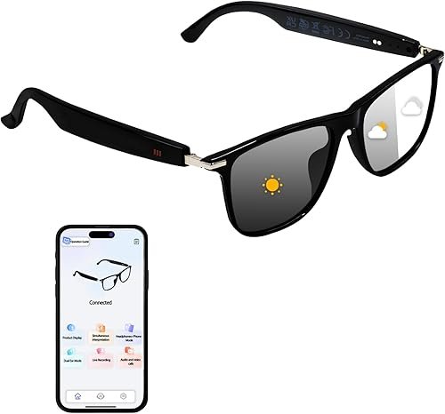 SUNSEATON Lunettes Connectes de Traducteur IA ...