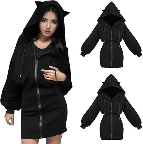 SHITOUJI Robe à capuche pour femme et fille - Oreilles de chat ...