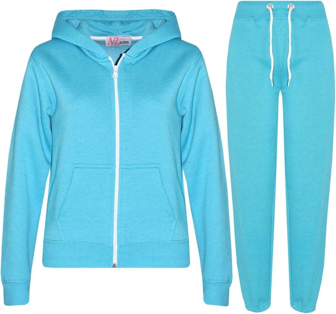 A2Z 4 Kids Unisex Plain Tracksuit Hoodie With Joggers Jogging Pants Sports