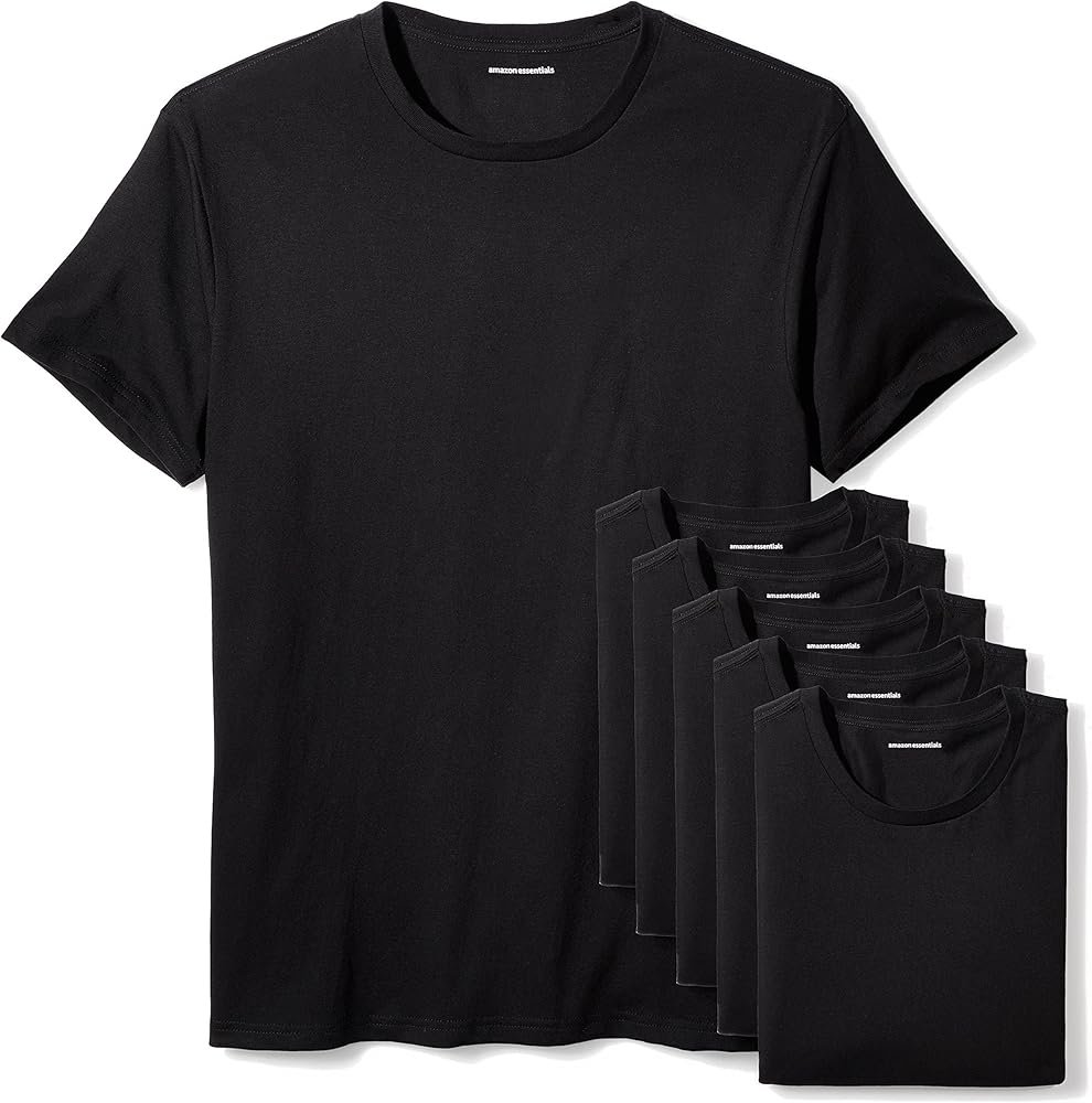 Amazon Essentials Men's Cotton Crew Neck Basic, Soft and Versatile Undershirts
