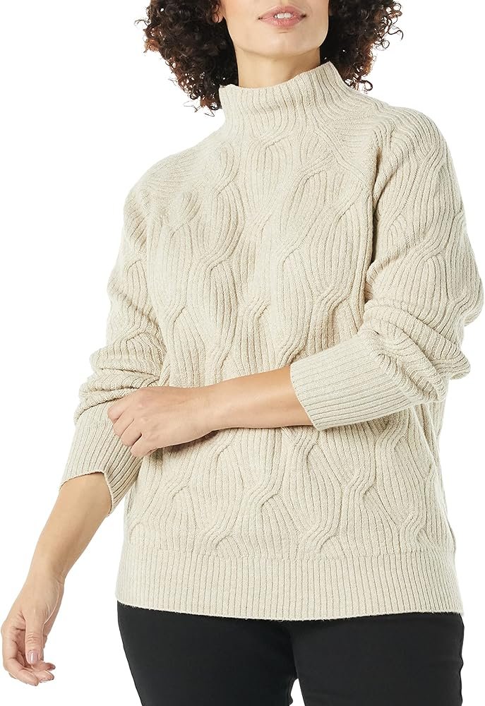 Amazon Essentials Women's Soft Touch Long Sleeve Twist Knit Winter Sweater with Chimney Collar