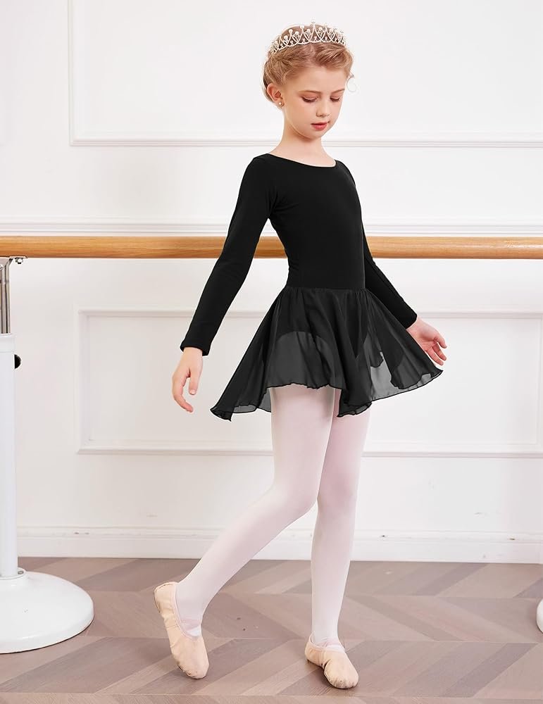 Arshiner Ballet Dress for Girls Long Sleeve Dance Children's Clothing Cotton
