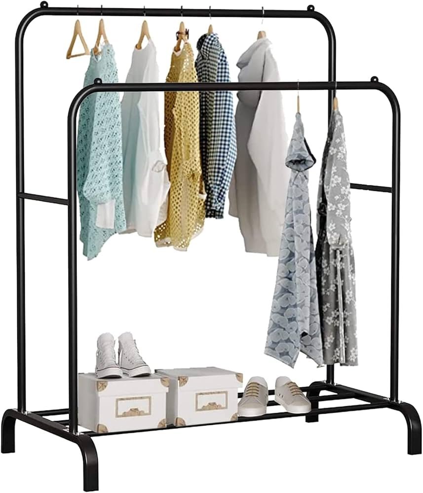 Edihome, Double Clothes Rack for Bedroom, 110 x, Heavy Duty, Metal, with