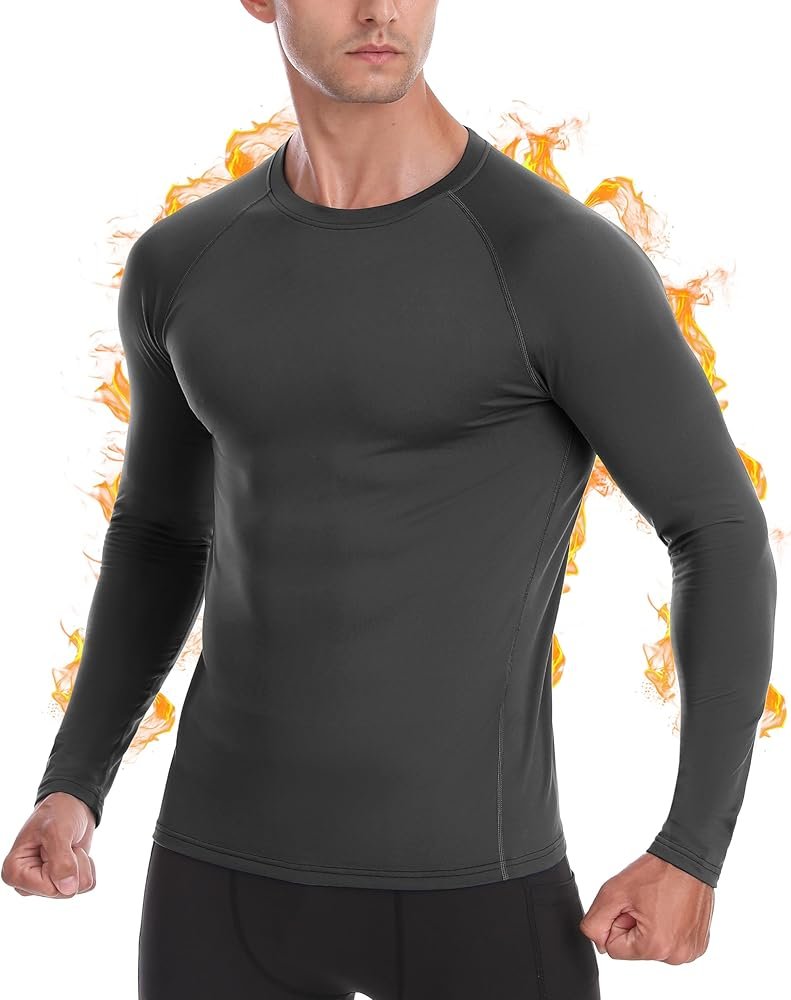Men's Thermal Tops Compression Long Sleeve Breathable Underwear Winter