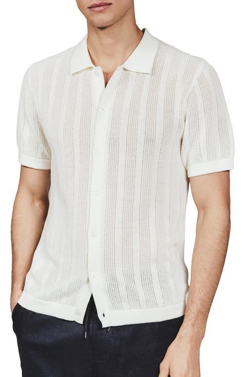 Chemise Homme Casual Noire Manches Courtes Col Cubain